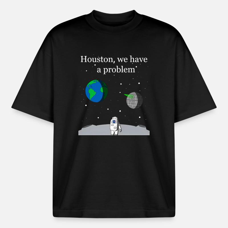 Houston We Have a Problem - Boxy Heavyweight Unisex Organic T-Shirt by Stanley/Stella - black