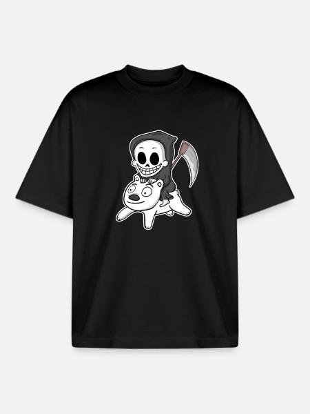 Sensenmann Eisbär Motiv - Boxy Heavyweight Unisex Organic T-Shirt von Stanley/Stella - Schwarz