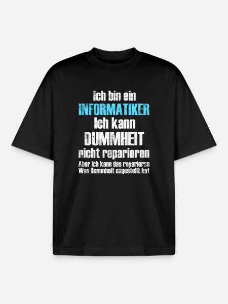 Informatiker Informatik - Boxy Heavyweight Unisex Organic T-Shirt von Stanley/Stella - Schwarz