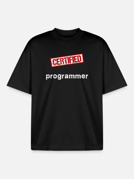 Programmeur - T-shirt unisexe boxy épais biologique Stanley/Stella - noir