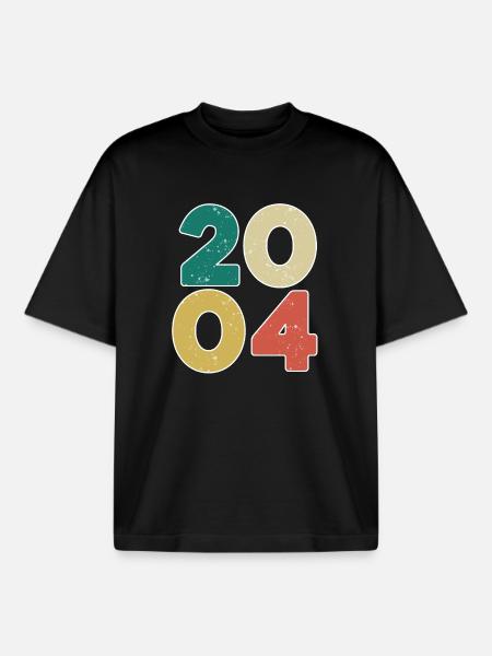 2004 - Year 2004 - Year 2004 - Boxy Heavyweight Unisex Organic T-Shirt by Stanley/Stella - black