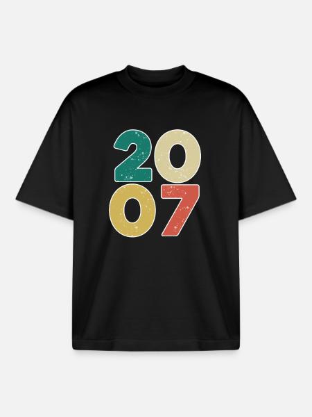 2007 - Year 2007 - Year 2007 - Boxy Heavyweight Unisex Organic T-Shirt by Stanley/Stella - black