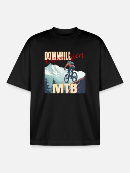 Downhill - Extrem Sport - Boxy Heavyweight Unisex Organic T-Shirt von Stanley/Stella - Schwarz