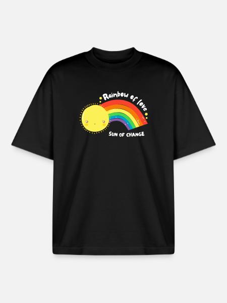 LGBT-Regenbogen der Liebe - Boxy Heavyweight Unisex Organic T-Shirt von Stanley/Stella - Schwarz