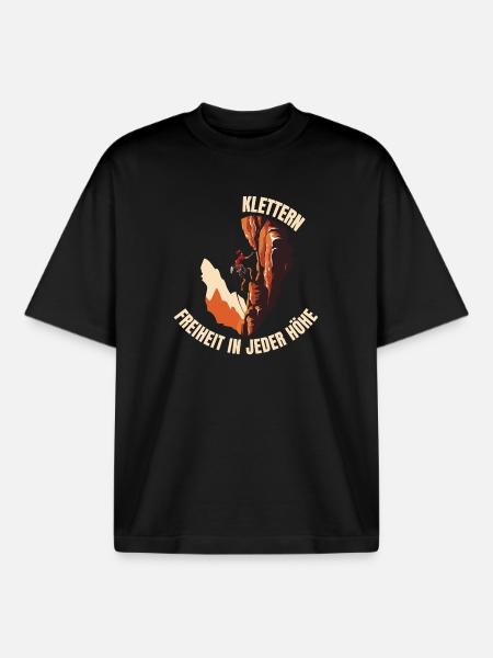 Freiheit in jeder Höhe - Boxy Heavyweight Unisex Organic T-Shirt von Stanley/Stella - Schwarz