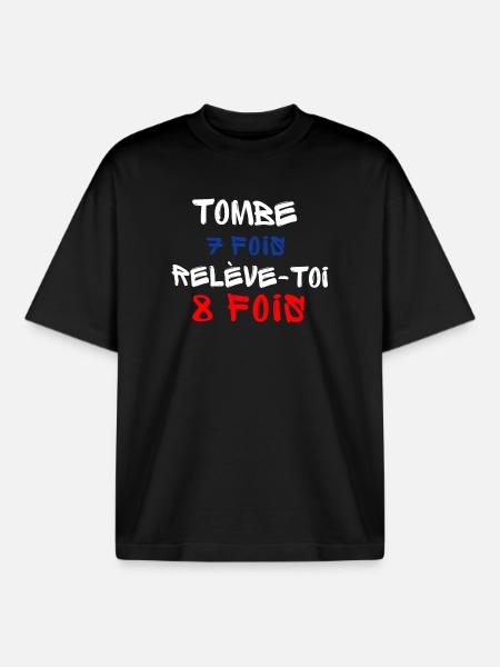 Témoignage d'Optimisme et de Résilience - T-shirt unisexe boxy épais biologique Stanley/Stella - noir