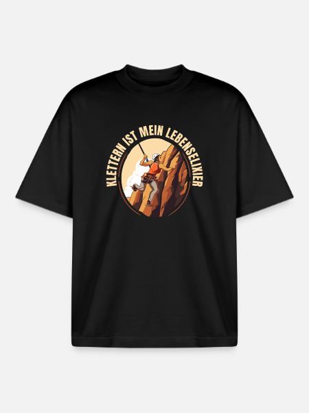 Klettern ist mein Lebenselixier - Boxy Heavyweight Unisex Organic T-Shirt von Stanley/Stella - Schwarz