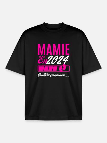 Grandma in 2024 please wait - Boxy Heavyweight Unisex Organic T-Shirt by Stanley/Stella - black
