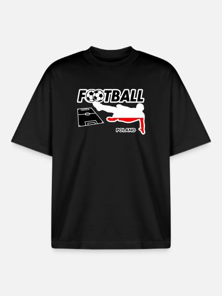 Fußball Fieber Polen - Boxy Heavyweight Unisex Organic T-Shirt von Stanley/Stella - Schwarz