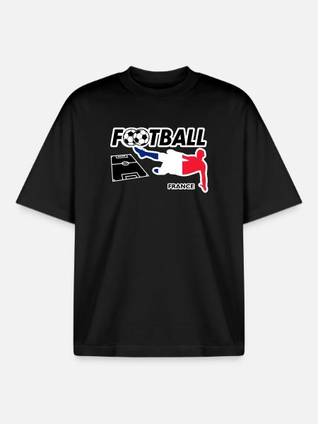 Fußball Fieber Frankreich - Boxy Heavyweight Unisex Organic T-Shirt von Stanley/Stella - Schwarz