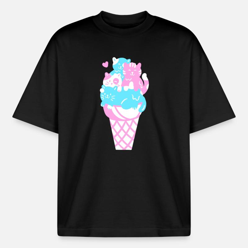 Eis Eiscreme - Boxy Heavyweight Unisex Organic T-Shirt von Stanley/Stella - Schwarz
