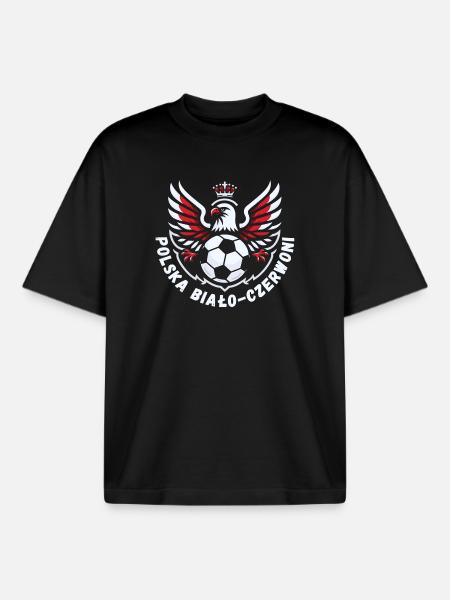 Polnischer Fußball - Boxy Heavyweight Unisex Organic T-Shirt von Stanley/Stella - Schwarz
