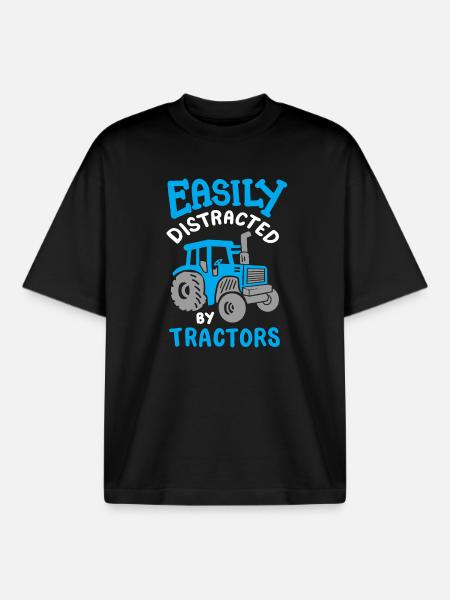 Traktor Bauer Landwirtschaft - Boxy Heavyweight Unisex Organic T-Shirt von Stanley/Stella - Schwarz