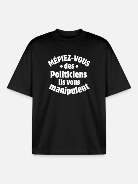 Politik, Politiker, Politiker - Boxy Heavyweight Unisex Organic T-Shirt von Stanley/Stella - Schwarz