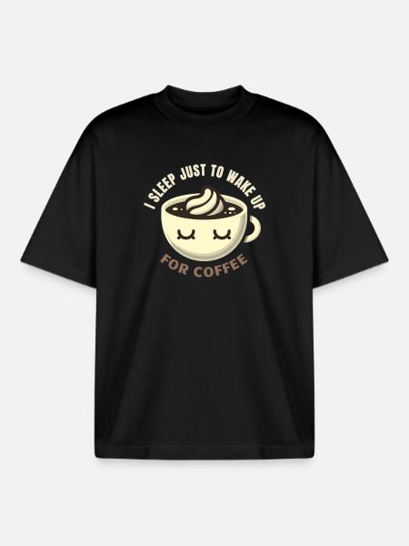Coffee addicts - Boxy Heavyweight Unisex Organic T-Shirt by Stanley/Stella - black