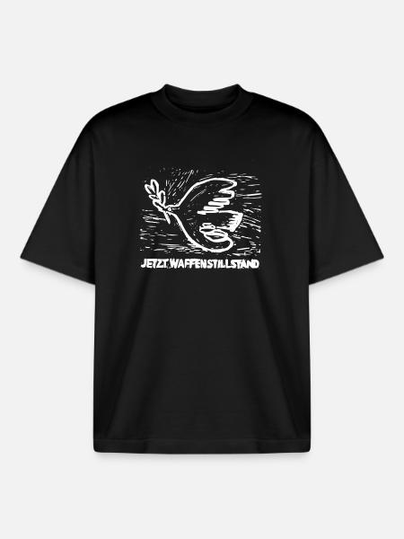 Dove of Peace - Armistice Now - Boxy Heavyweight Unisex Organic T-Shirt by Stanley/Stella - black
