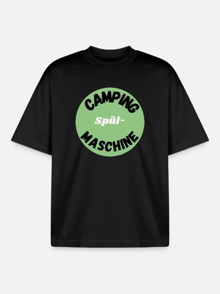 Camping spülmaschine - Boxy Heavyweight Unisex Organic T-Shirt von Stanley/Stella - Schwarz