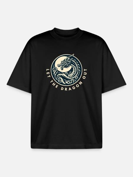 Lass den Drachen raus - Boxy Heavyweight Unisex Organic T-Shirt von Stanley/Stella - Schwarz