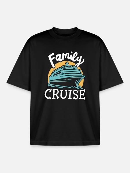 Familien Kreuzfahrt - Boxy Heavyweight Unisex Organic T-Shirt von Stanley/Stella - Schwarz