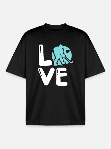 Eishockey - Boxy Heavyweight Unisex Organic T-Shirt von Stanley/Stella - Schwarz