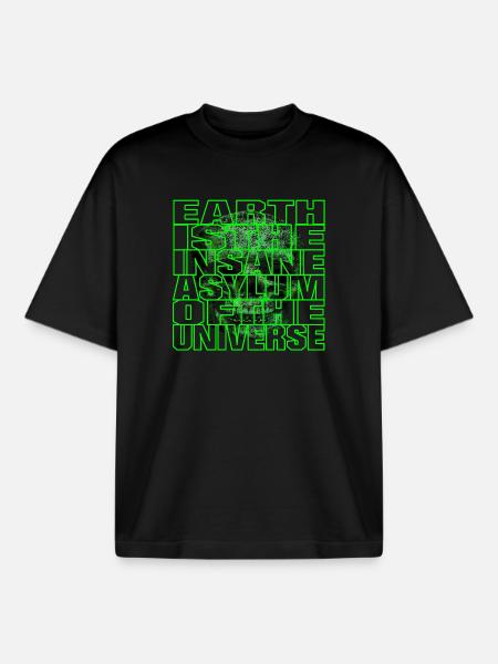 Earth Lunatic - Boxy Heavyweight Unisex Organic T-Shirt by Stanley/Stella - black