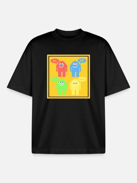 Lustige Männchen - Boxy Heavyweight Unisex Organic T-Shirt von Stanley/Stella - Schwarz