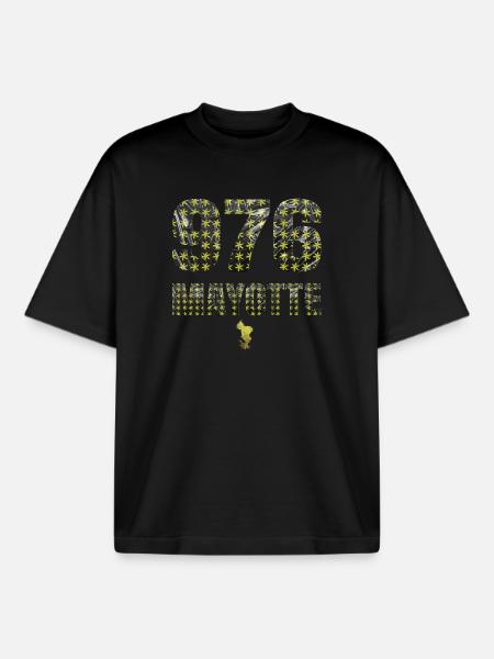 T SHIRT 976 MAYOTTE - Boxy Heavyweight Unisex Organic T-Shirt by Stanley/Stella - black