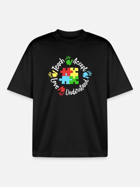 Autismus Bewusstsein Lehrer - Boxy Heavyweight Unisex Organic T-Shirt von Stanley/Stella - Schwarz