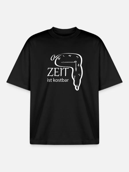 Creative watch design with saying - Boxy Heavyweight Unisex Organic T-Shirt by Stanley/Stella - black
