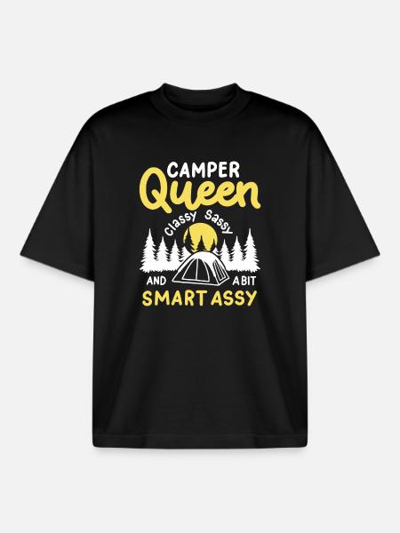Camper Camping - Boxy Heavyweight Unisex Organic T-Shirt von Stanley/Stella - Schwarz