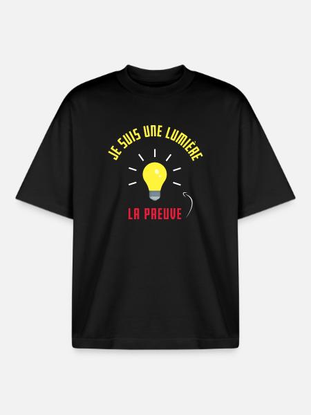 I am a light - Boxy Heavyweight Unisex Organic T-Shirt by Stanley/Stella - black