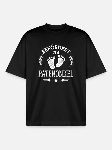 Befördert zum Patenonkel - Boxy Heavyweight Unisex Organic T-Shirt von Stanley/Stella - Schwarz