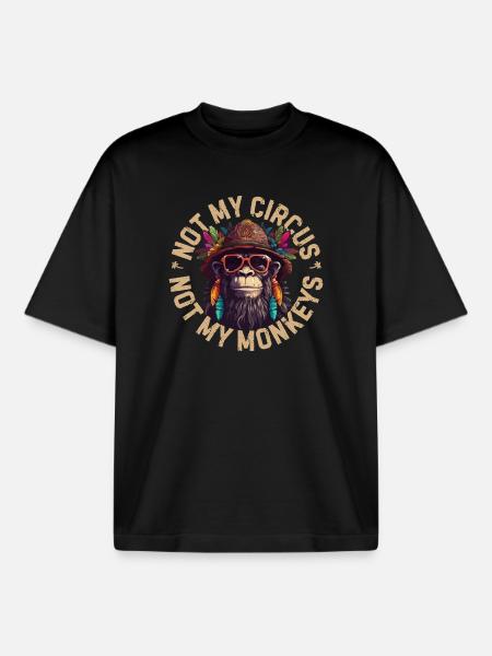 Not my circus, not my monkeys - Stanley/Stella unisex boxy heavyweight T-shirt økologisk - sort