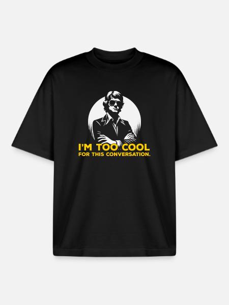 Bold Silhouette Slogan Tee - Boxy Heavyweight Unisex Organic T-Shirt by Stanley/Stella - black