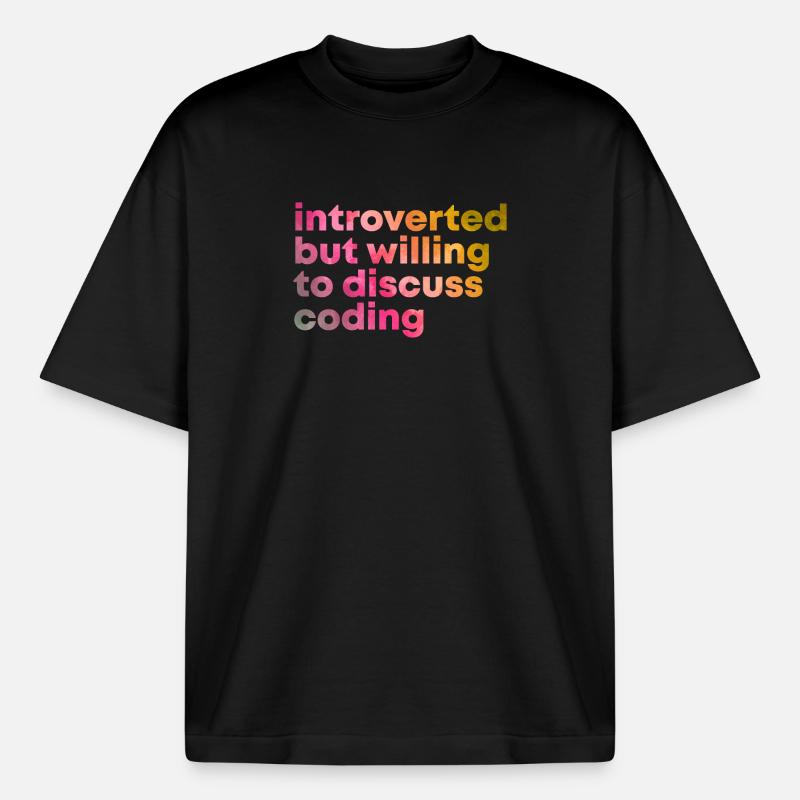 Coding Coding Coding - Heavyweight Boxy Unisex T-Shirt by Stanley/Stella - black