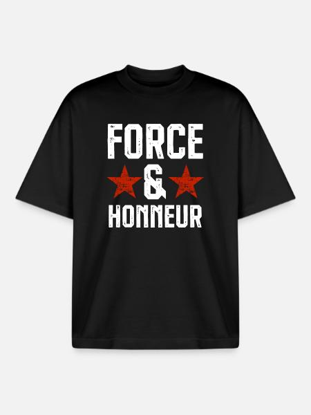 Force et honneur 1 - T-shirt unisexe boxy épais biologique Stanley/Stella - noir