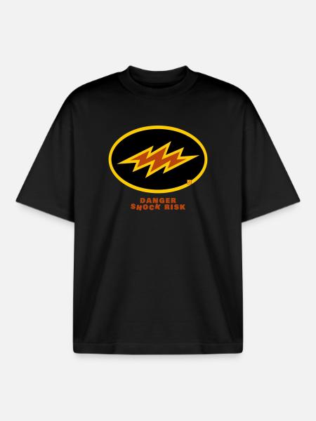 shock risk - Boxy Heavyweight Unisex Organic T-Shirt by Stanley/Stella - black