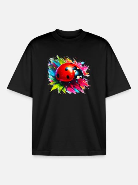 Ladybird - Boxy Heavyweight Unisex Organic T-Shirt by Stanley/Stella - black