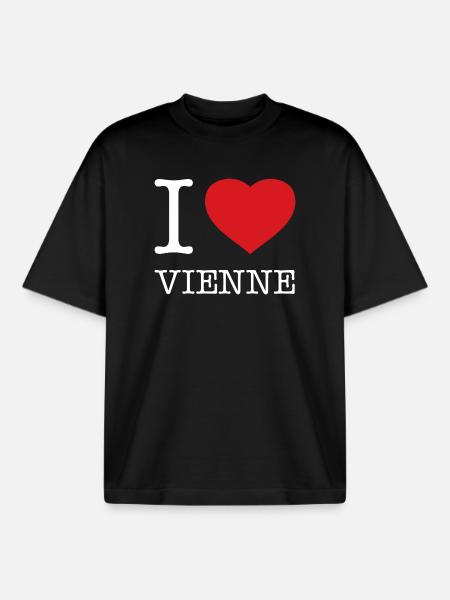 J’ADORE VIENNE - T-shirt unisexe boxy épais biologique Stanley/Stella - noir