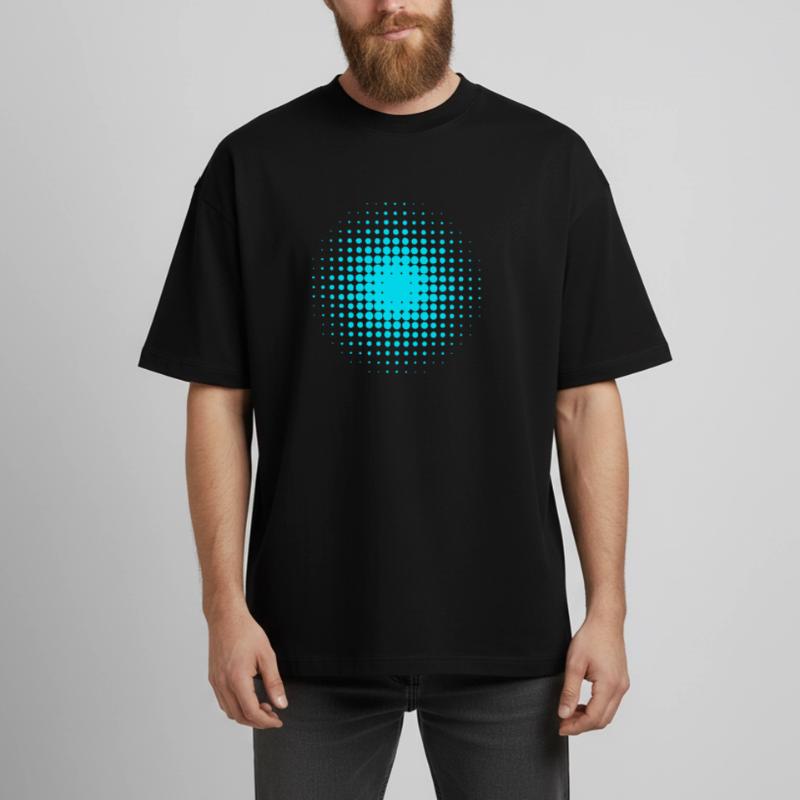 Abstract Blue-Gray Dot Patterns Boxy Heavyweight Unisex Organic T-Shirt by Stanley/Stella