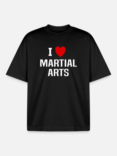 I love martial arts - Boxy Heavyweight Unisex Organic T-Shirt by Stanley/Stella - black