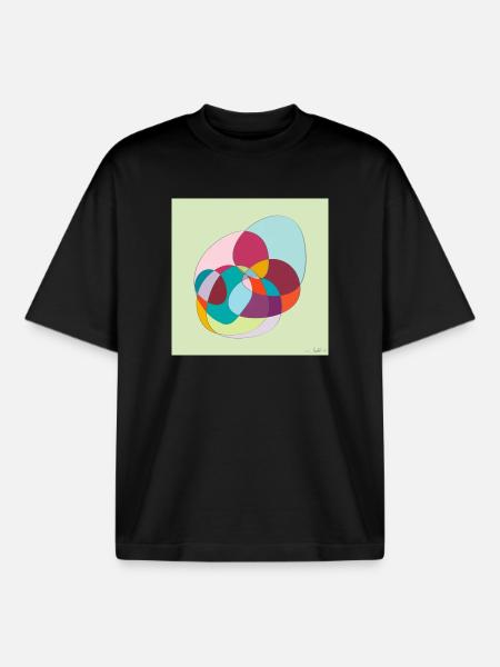 Verschlungene Farbübergänge - Boxy Heavyweight Unisex Organic T-Shirt von Stanley/Stella - Schwarz