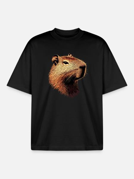 Capybara Be Capy Capybara Hauska Capybara - Unisex boxy raskas T-paita luomupuuvillasta Stanley/Stellalta - musta