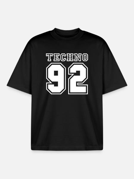 TECHNO 92 - T-shirt unisexe boxy épais biologique Stanley/Stella - noir