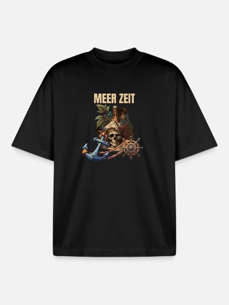 Meer Zeit - Boxy Heavyweight Unisex Organic T-Shirt von Stanley/Stella - Schwarz