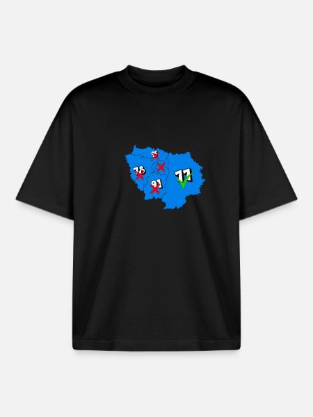 Ile de France Region - Boxy Heavyweight Unisex Organic T-Shirt by Stanley/Stella - black