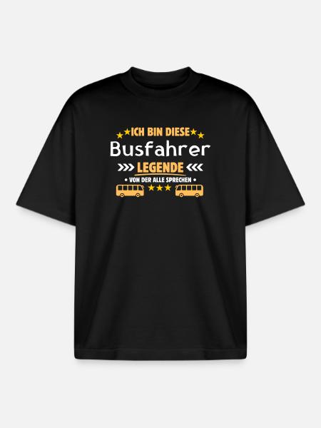 Busfahrer Legende - Boxy Heavyweight Unisex Organic T-Shirt von Stanley/Stella - Schwarz