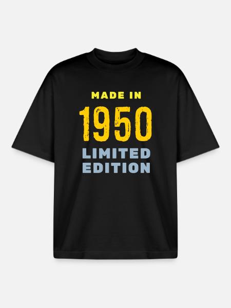 1950 - Boxy Heavyweight Unisex Organic T-Shirt by Stanley/Stella - black