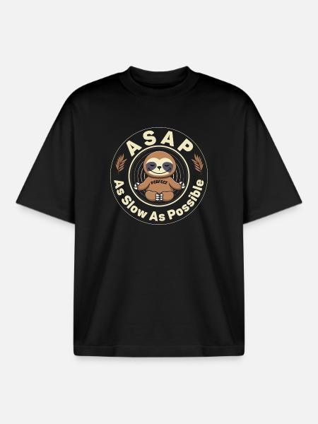 ASAP As Slow As Possible - Boxy Heavyweight Unisex Organic T-Shirt by Stanley/Stella - black