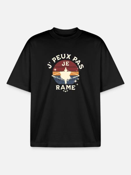 I can't, I'm rowing. - Boxy Heavyweight Unisex Organic T-Shirt by Stanley/Stella - black